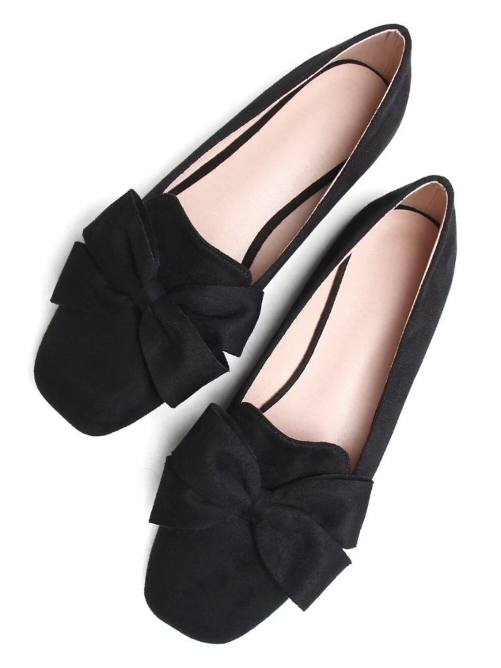 Women's Faux Suede Square Toe Ballet Flats
